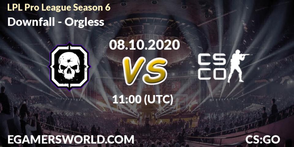Downfall vs Orgless: Match Prediction. 08.10.2020 at 10:15, Counter-Strike (CS2), LPL Pro League Season 6