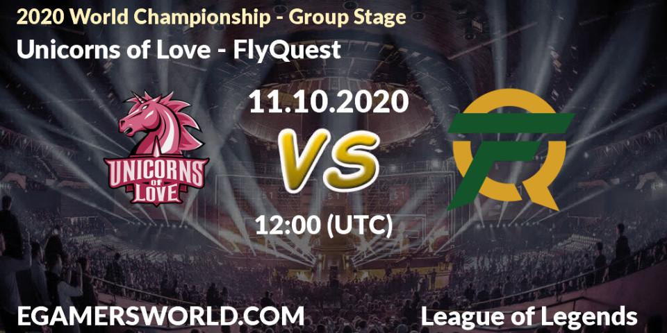 Unicorns of Love vs FlyQuest: Match Prediction. 11.10.2020 at 12:00, LoL, 2020 World Championship - Group Stage