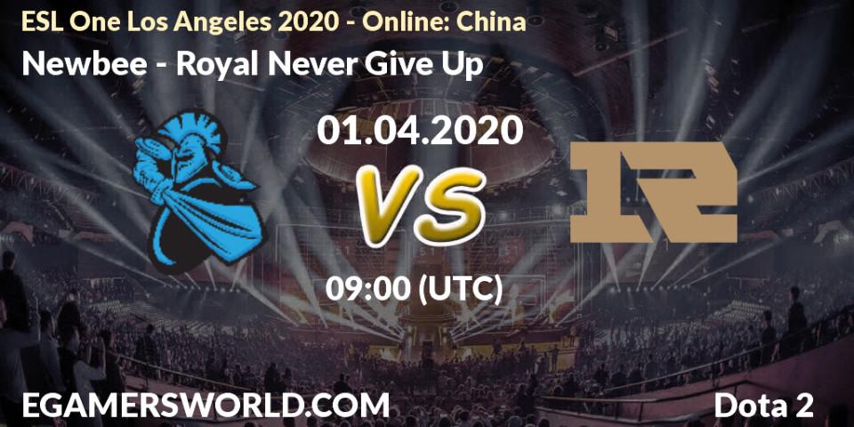 Newbee vs Royal Never Give Up: Match Prediction. 01.04.20, Dota 2, ESL One Los Angeles 2020 - Online: China