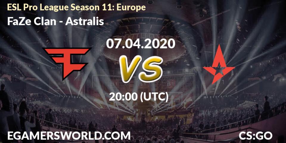 FaZe Clan vs Astralis: Match Prediction. 07.04.20, CS2 (CS:GO), ESL Pro League Season 11: Europe