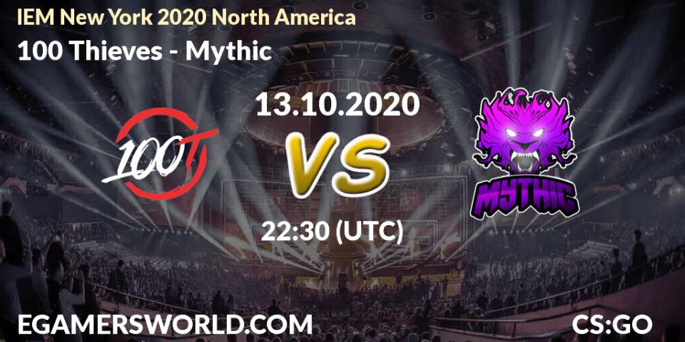 100 Thieves vs Mythic: Match Prediction. 13.10.20, CS2 (CS:GO), IEM New York 2020 North America