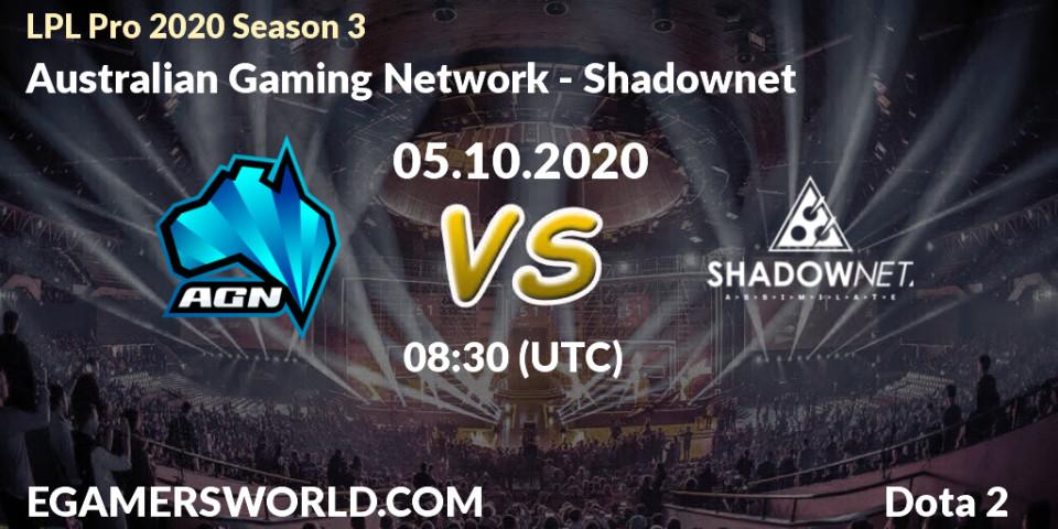 Australian Gaming Network vs Shadownet: Match Prediction. 05.10.20, Dota 2, LPL Pro 2020 Season 3