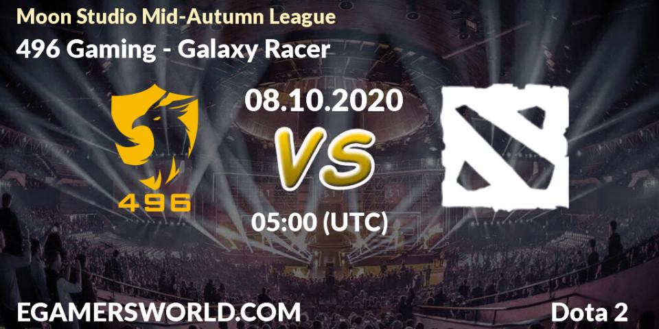 496 Gaming vs Galaxy Racer: Match Prediction. 08.10.2020 at 05:24, Dota 2, Moon Studio Mid-Autumn League