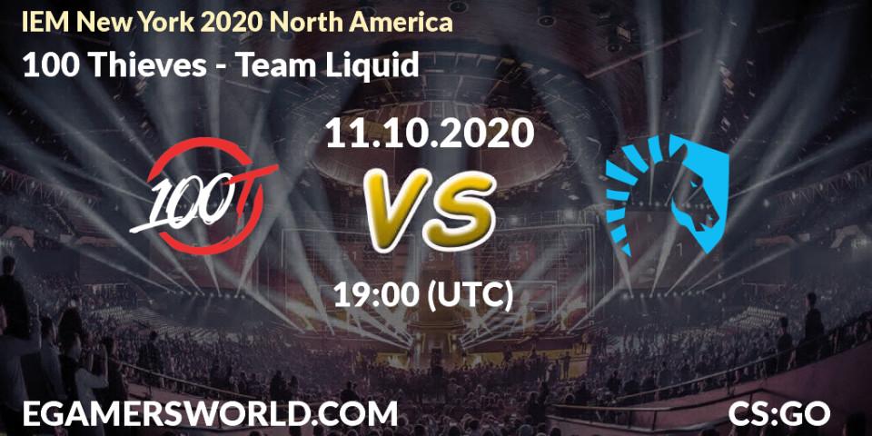 100 Thieves vs Team Liquid: Match Prediction. 11.10.2020 at 19:00, Counter-Strike (CS2), IEM New York 2020 North America