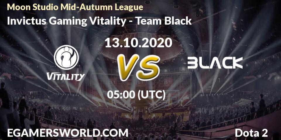 Invictus Gaming Vitality vs Team Black: Match Prediction. 13.10.20, Dota 2, Moon Studio Mid-Autumn League