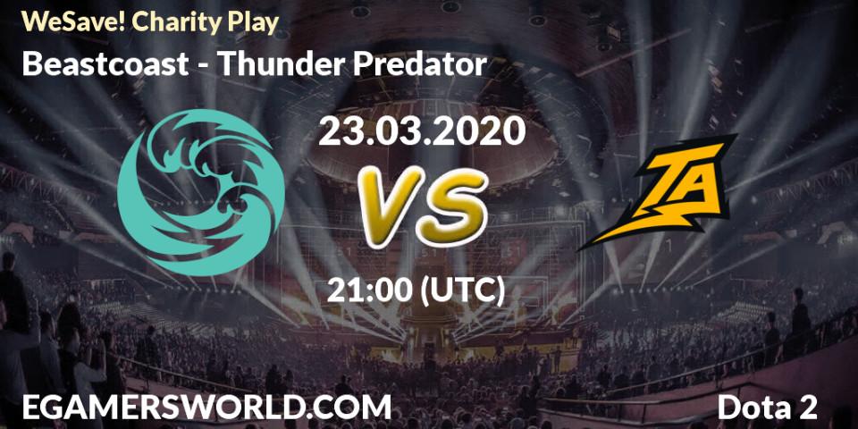 Beastcoast vs Thunder Predator: Match Prediction. 23.03.20, Dota 2, WeSave! Charity Play