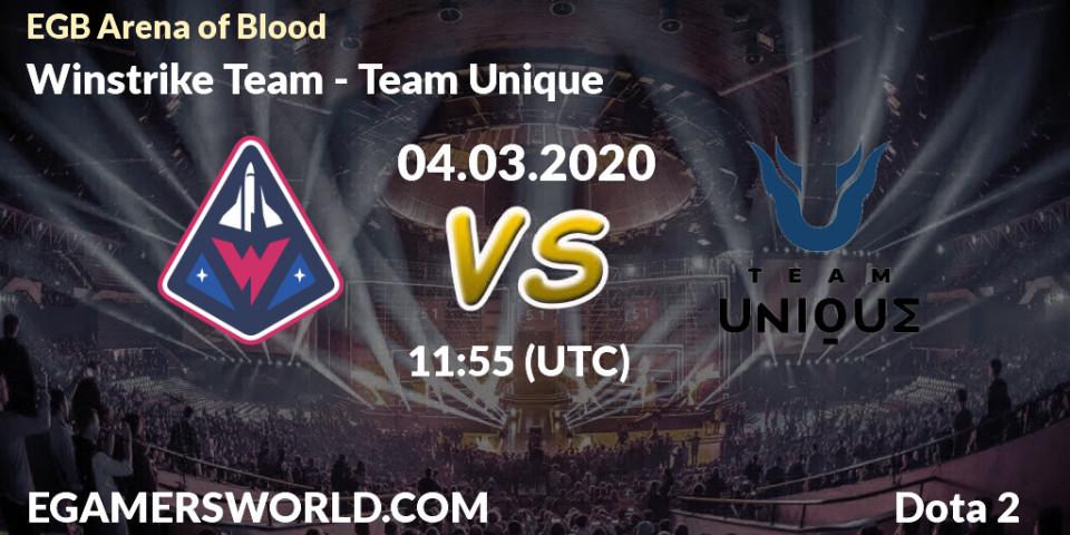 Winstrike Team vs Team Unique: Match Prediction. 04.03.2020 at 11:59, Dota 2, Arena of Blood