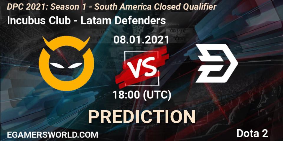 Incubus Club vs Latam Defenders: Match Prediction. 08.01.2021 at 18:12, Dota 2, DPC 2021: Season 1 - South America Closed Qualifier