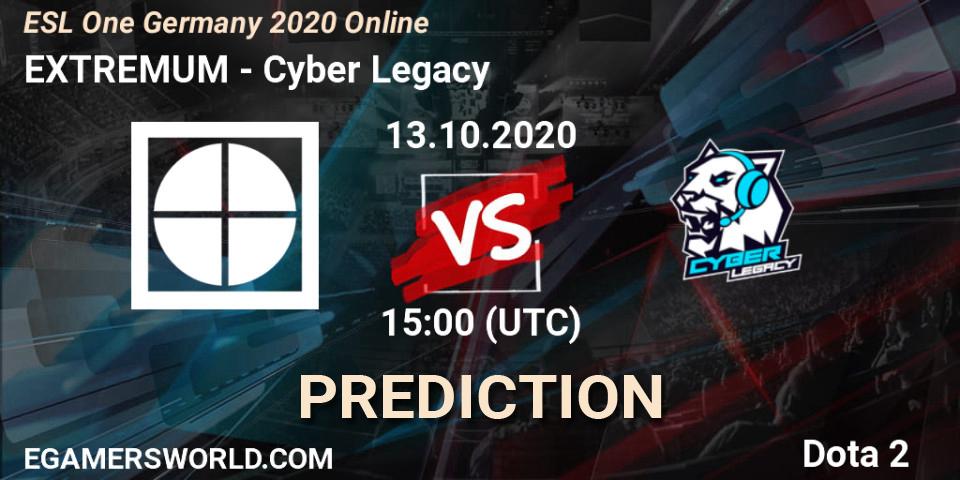 EXTREMUM vs Cyber Legacy: Match Prediction. 13.10.20, Dota 2, ESL One Germany 2020 Online