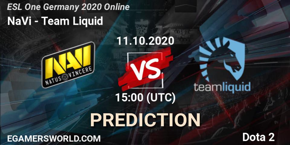 NaVi vs Team Liquid: Match Prediction. 11.10.2020 at 15:42, Dota 2, ESL One Germany 2020 Online