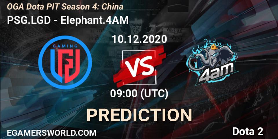 PSG.LGD vs Elephant.4AM: Match Prediction. 10.12.20, Dota 2, OGA Dota PIT Season 4: China
