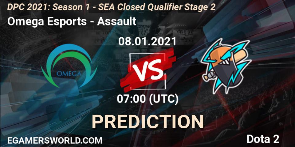 Omega Esports vs Assault: Match Prediction. 08.01.2021 at 06:53, Dota 2, DPC 2021: Season 1 - SEA Closed Qualifier Stage 2