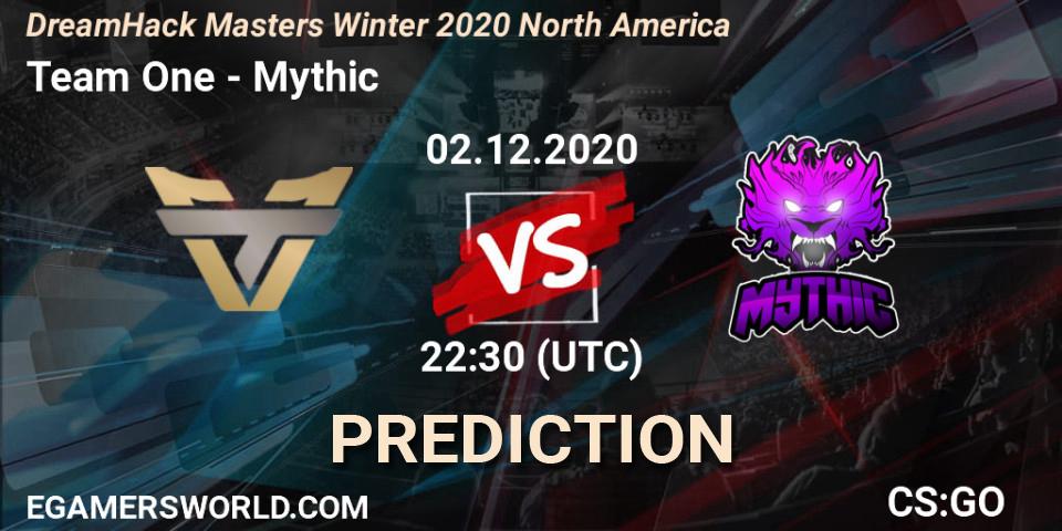 Team One vs Mythic: Match Prediction. 02.12.2020 at 22:30, Counter-Strike (CS2), DreamHack Masters Winter 2020 North America