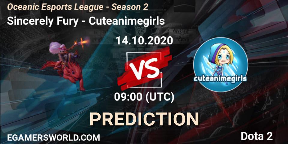 Sincerely Fury vs Cuteanimegirls: Match Prediction. 14.10.2020 at 09:05, Dota 2, Oceanic Esports League - Season 2
