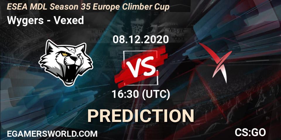 Wygers vs Vexed: Match Prediction. 08.12.2020 at 16:30, Counter-Strike (CS2), ESEA MDL Season 35 Europe Climber Cup