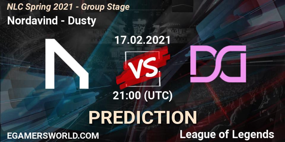 Nordavind vs Dusty: Match Prediction. 17.02.2021 at 21:00, LoL, NLC Spring 2021 - Group Stage