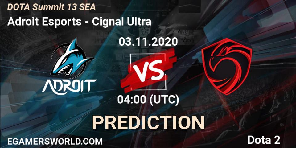 Adroit Esports vs Cignal Ultra: Match Prediction. 03.11.2020 at 04:00, Dota 2, DOTA Summit 13: SEA