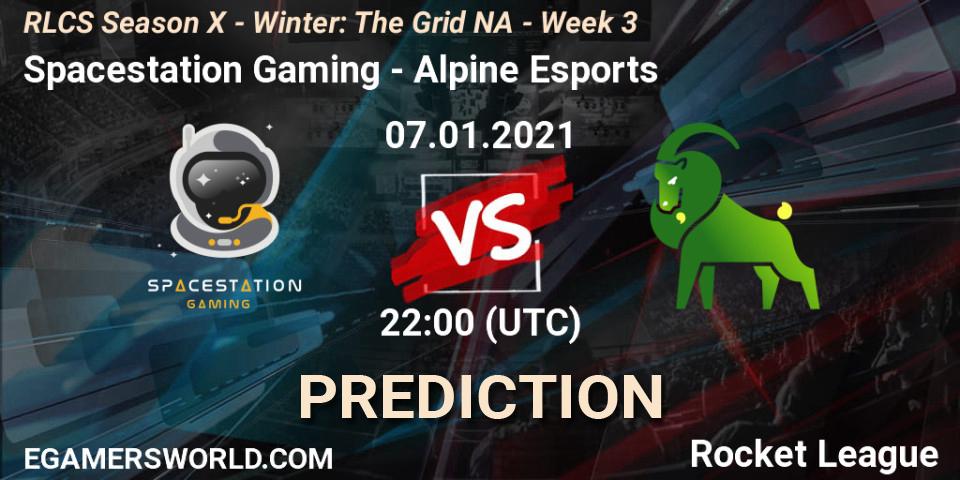 Spacestation Gaming vs Alpine Esports: Match Prediction. 14.01.2021 at 22:00, Rocket League, RLCS Season X - Winter: The Grid NA - Week 3