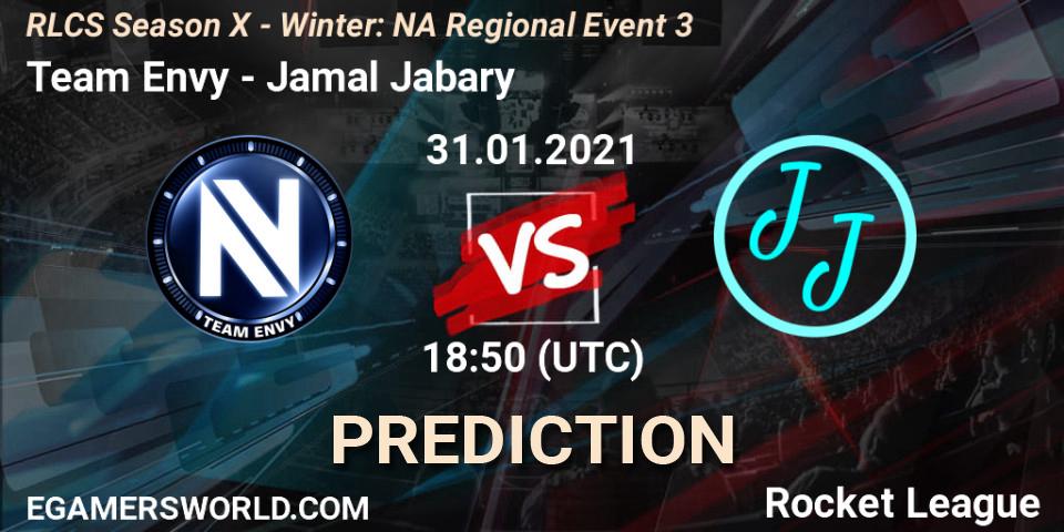Team Envy vs Jamal Jabary: Match Prediction. 31.01.2021 at 18:50, Rocket League, RLCS Season X - Winter: NA Regional Event 3