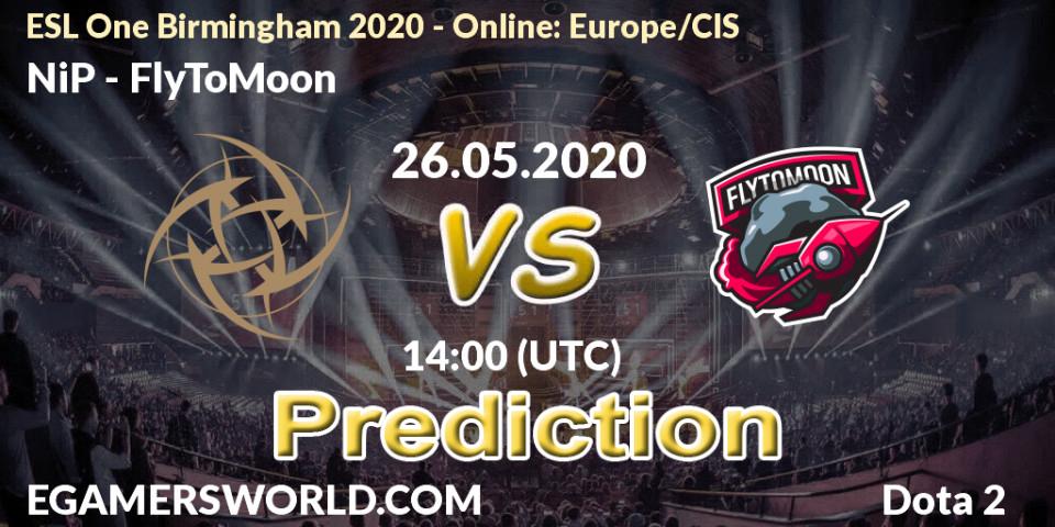 NiP vs FlyToMoon: Match Prediction. 26.05.2020 at 14:19, Dota 2, ESL One Birmingham 2020 - Online: Europe/CIS