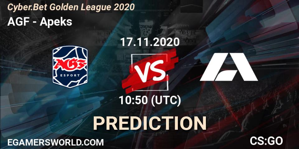 AGF vs Apeks: Match Prediction. 17.11.2020 at 10:50, Counter-Strike (CS2), Cyber.Bet Golden League 2020