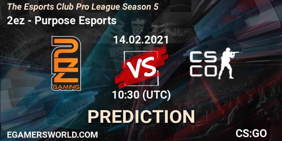 2ez vs Purpose Esports: Match Prediction. 14.02.2021 at 11:30, Counter-Strike (CS2), The Esports Club Pro League Season 5