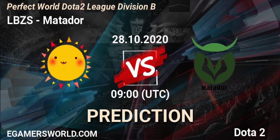 LBZS vs Matador: Match Prediction. 28.10.2020 at 09:03, Dota 2, Perfect World Dota2 League Division B