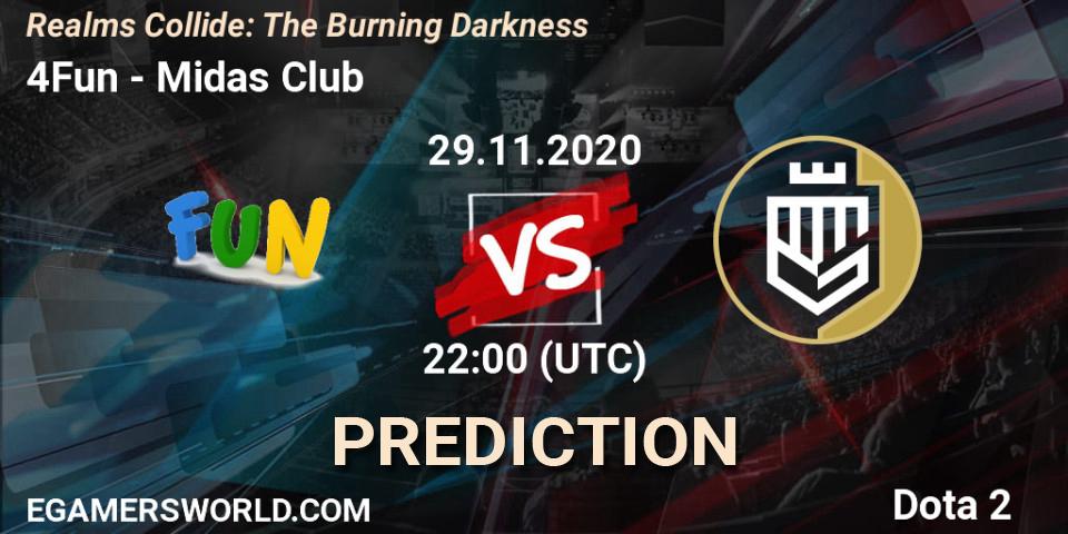 4Fun vs Midas Club: Match Prediction. 29.11.20, Dota 2, Realms Collide: The Burning Darkness