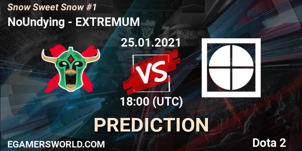NoUndying vs EXTREMUM: Match Prediction. 25.01.2021 at 17:56, Dota 2, Snow Sweet Snow #1