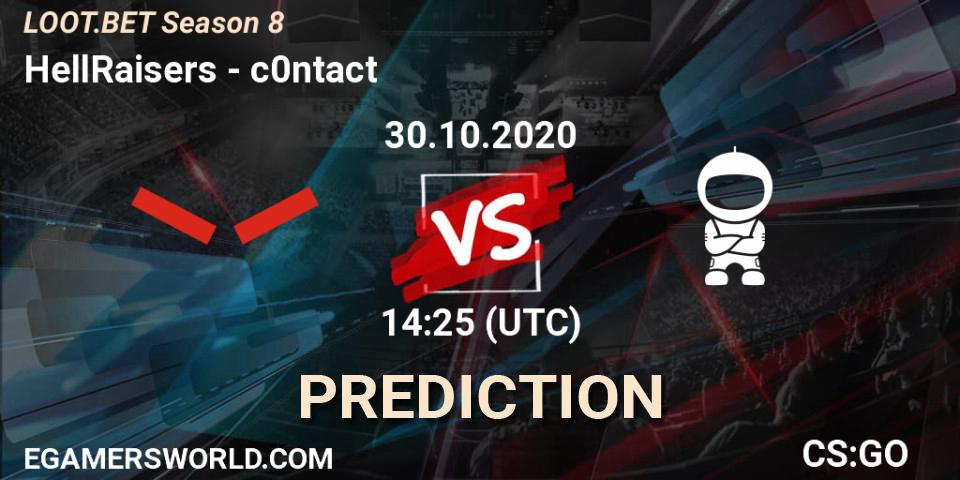HellRaisers vs c0ntact: Match Prediction. 30.10.2020 at 14:25, Counter-Strike (CS2), LOOT.BET Season 8