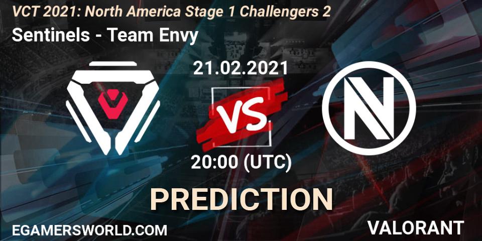 Sentinels vs Team Envy: Match Prediction. 21.02.2021 at 20:00, VALORANT, VCT 2021: North America Stage 1 Challengers 2