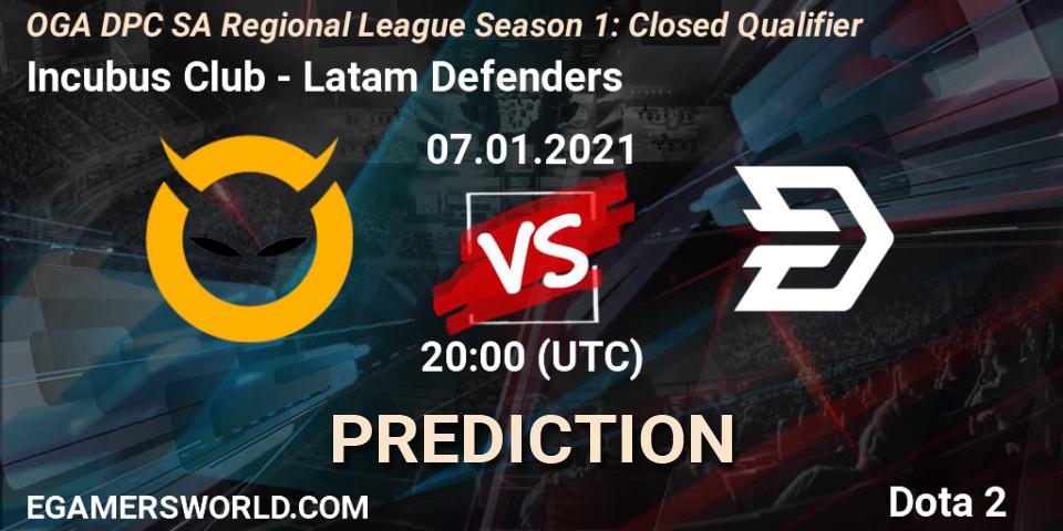 Incubus Club vs Latam Defenders: Match Prediction. 07.01.2021 at 20:00, Dota 2, DPC 2021: Season 1 - South America Closed Qualifier