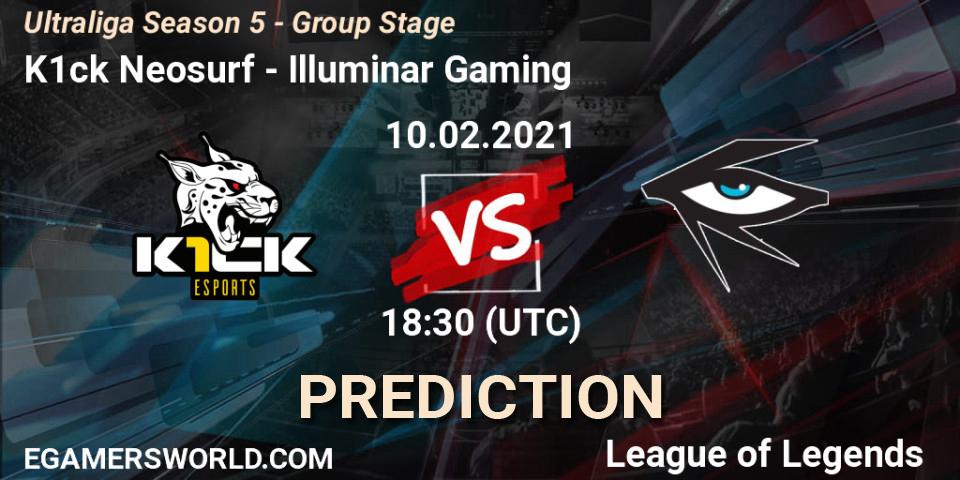 K1ck Neosurf vs Illuminar Gaming: Match Prediction. 10.02.2021 at 18:30, LoL, Ultraliga Season 5 - Group Stage