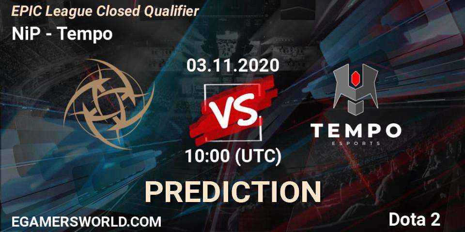 NiP vs Tempo: Match Prediction. 03.11.2020 at 11:28, Dota 2, EPIC League Closed Qualifier