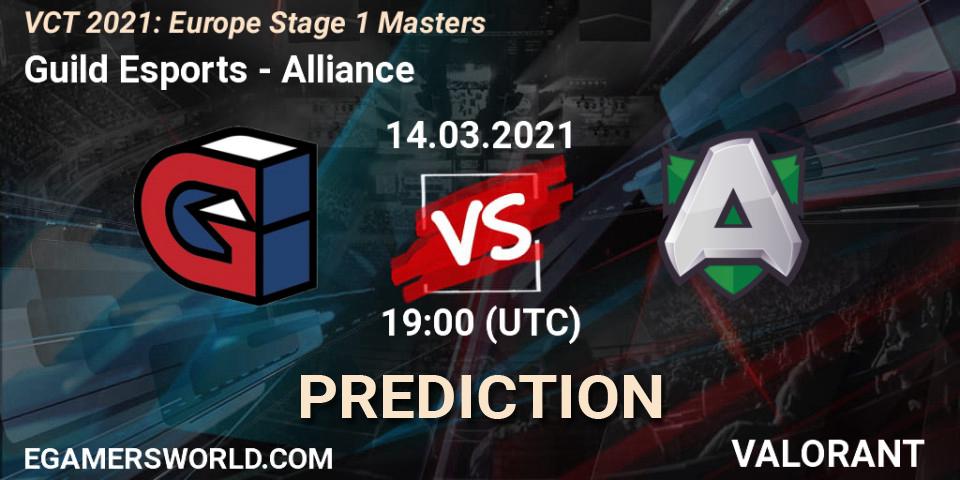 Guild Esports vs Alliance: Match Prediction. 14.03.2021 at 19:00, VALORANT, VCT 2021: Europe Stage 1 Masters