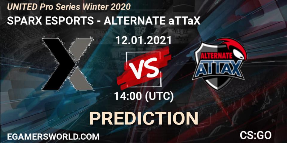 SPARX ESPORTS vs ALTERNATE aTTaX: Match Prediction. 12.01.2021 at 14:15, Counter-Strike (CS2), UNITED Pro Series Winter 2020
