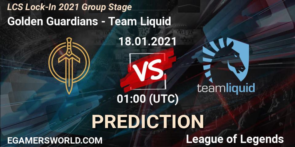 Golden Guardians vs Team Liquid: Match Prediction. 18.01.2021 at 01:00, LoL, LCS Lock-In 2021 Group Stage