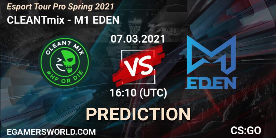 CLEANTmix vs M1 EDEN: Match Prediction. 07.03.2021 at 16:30, Counter-Strike (CS2), Esport Tour Pro Spring 2021