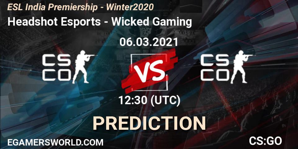 Headshot Esports vs Wicked Gaming: Match Prediction. 06.03.2021 at 12:30, Counter-Strike (CS2), ESL India Premiership - Winter 2020