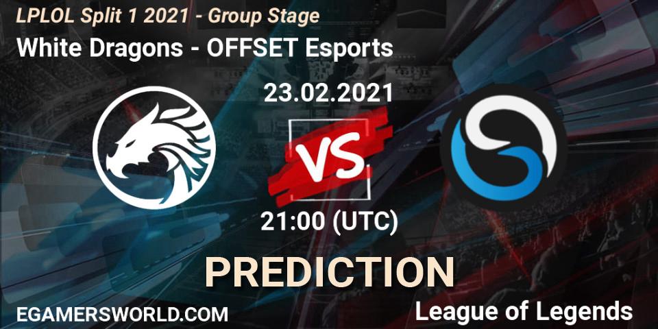 White Dragons vs OFFSET Esports: Match Prediction. 23.02.2021 at 21:00, LoL, LPLOL Split 1 2021 - Group Stage