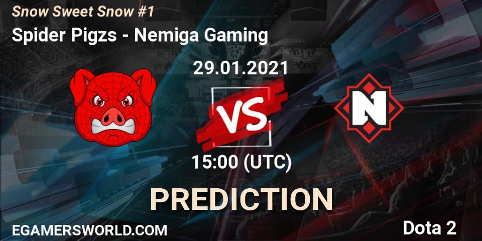 Spider Pigzs vs Nemiga Gaming: Match Prediction. 29.01.2021 at 14:59, Dota 2, Snow Sweet Snow #1