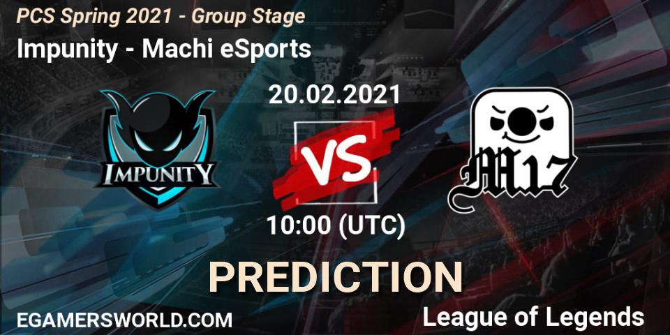 Impunity vs Machi eSports: Match Prediction. 20.02.2021 at 10:05, LoL, PCS Spring 2021 - Group Stage