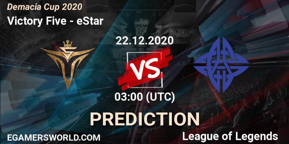 Victory Five vs eStar: Match Prediction. 22.12.2020 at 03:00, LoL, Demacia Cup 2020