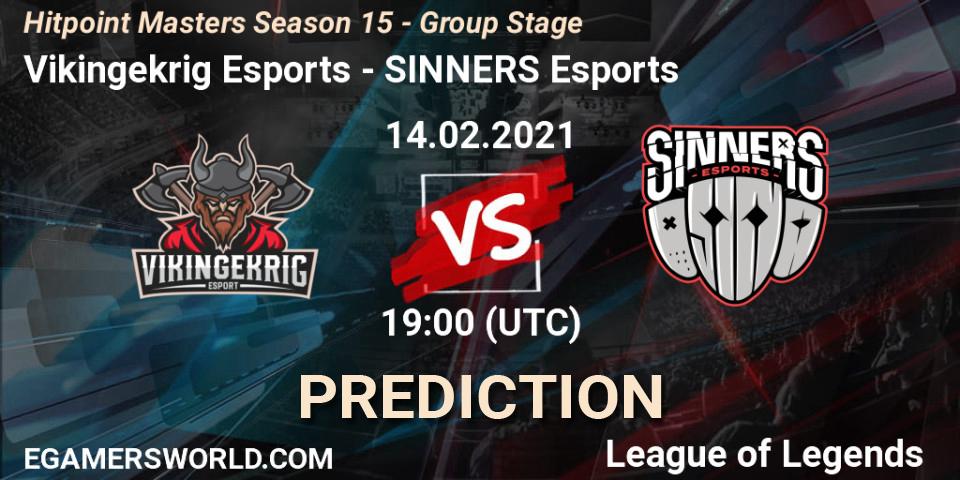 Vikingekrig Esports vs SINNERS Esports: Match Prediction. 14.02.2021 at 20:00, LoL, Hitpoint Masters Season 15 - Group Stage