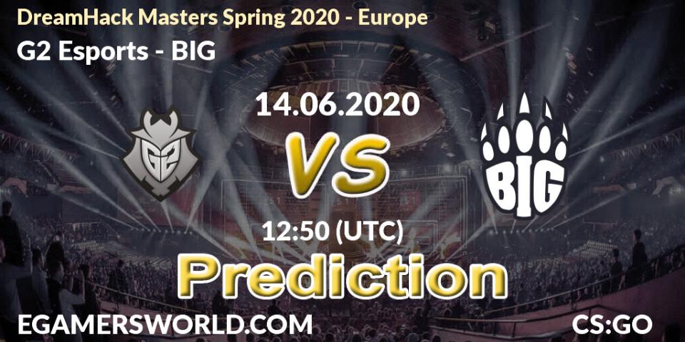 G2 Esports vs BIG: Match Prediction. 14.06.2020 at 12:50, Counter-Strike (CS2), DreamHack Masters Spring 2020 - Europe