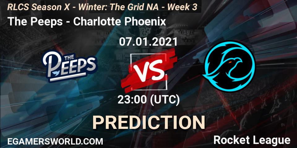 The Peeps vs Charlotte Phoenix: Match Prediction. 14.01.2021 at 23:00, Rocket League, RLCS Season X - Winter: The Grid NA - Week 3