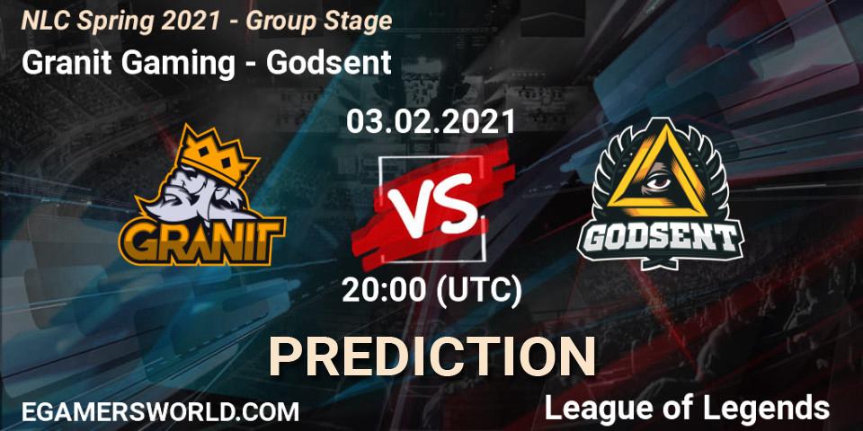 Granit Gaming vs Godsent: Match Prediction. 03.02.2021 at 20:15, LoL, NLC Spring 2021 - Group Stage