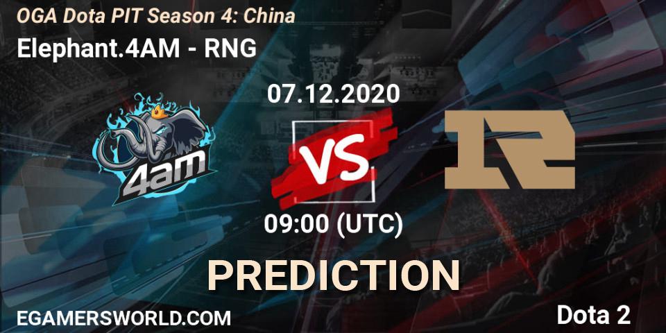 Elephant.4AM vs RNG: Match Prediction. 07.12.20, Dota 2, OGA Dota PIT Season 4: China