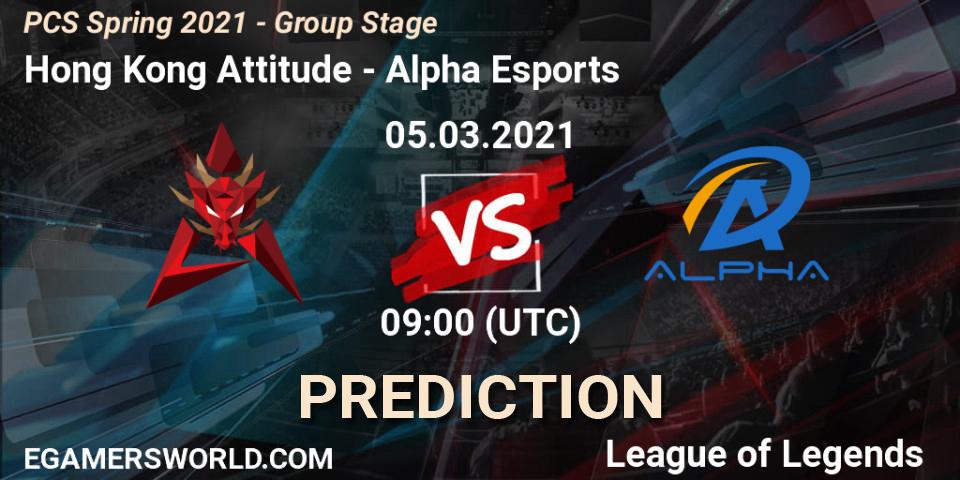 Hong Kong Attitude vs Alpha Esports: Match Prediction. 05.03.2021 at 13:00, LoL, PCS Spring 2021 - Group Stage