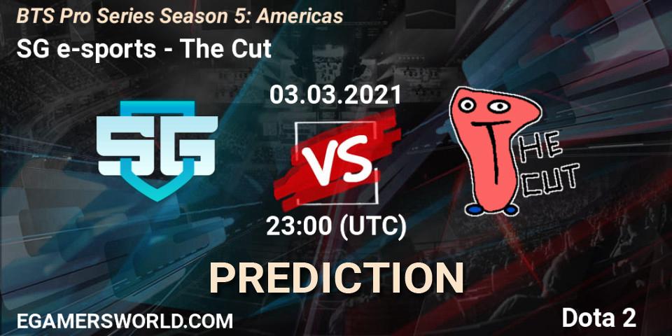 SG e-sports vs The Cut: Match Prediction. 03.03.2021 at 23:30, Dota 2, BTS Pro Series Season 5: Americas